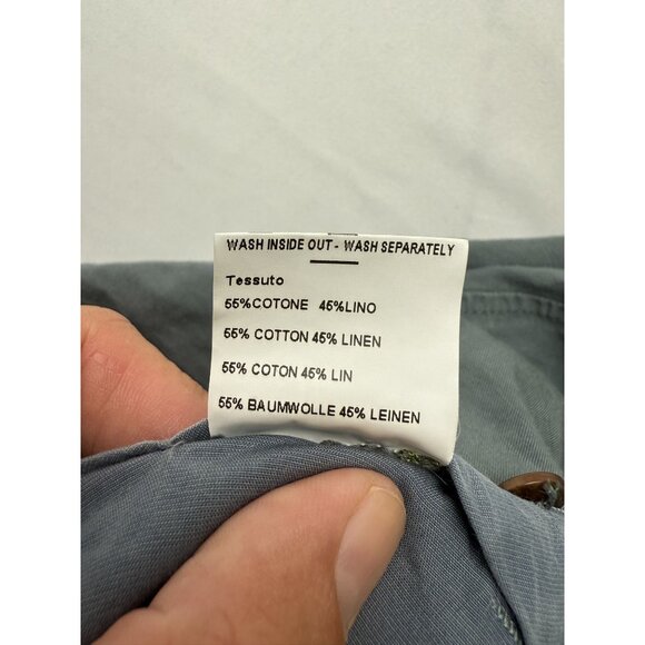 Sid Mashburn 55% Cotton 45% Linen Blend Pants 40x26 Made in Italy in Green Short - Picture 5 of 9